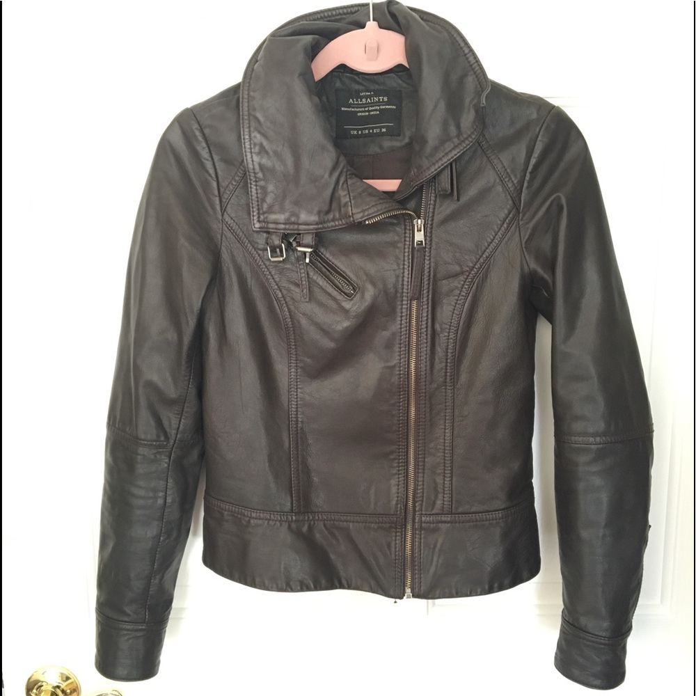 EUC All Saints Genuine Leather Jacket - Picture 2 of 5